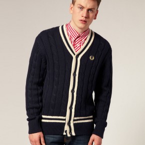 Fred Perry - Cardigan style tennis à torsades