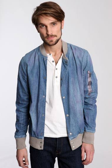 Paul Smith - Veste de baseball en jean délavé