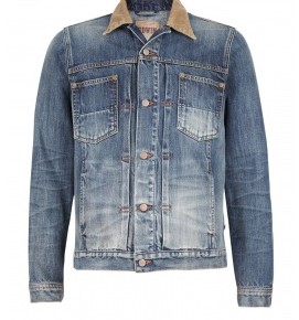 Edwin - Vintage Wash Cord Collar Denim Work Jacket