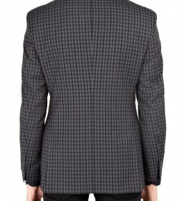 Hugo Boss Black Charcoal Navy Gingham Wool Blazer-2