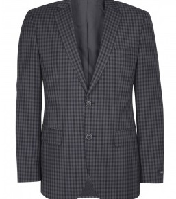 Hugo Boss Black Charcoal Navy Gingham Wool Blazer-3