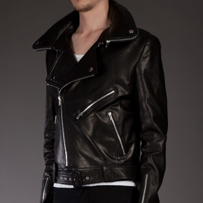 JUUN.J blouson en cuir noir Perfecto en soldes chez Farfetch