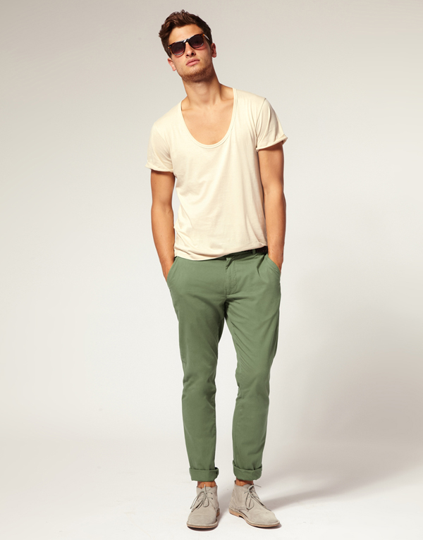 ASOS - Pantalon chino slim vert 
