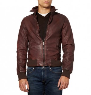 Dolce & Gabbana - Worn Leather Bomber Jacket