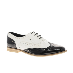 ASOS - Marky - Chaussures richelieu à lacets en cuir noir et blanc