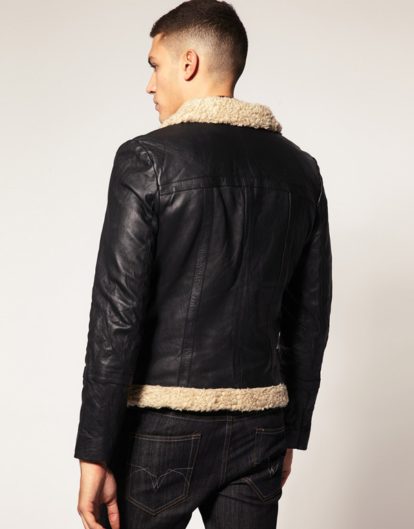 Barneys - Blouson aviateur en cuir chez ASOS