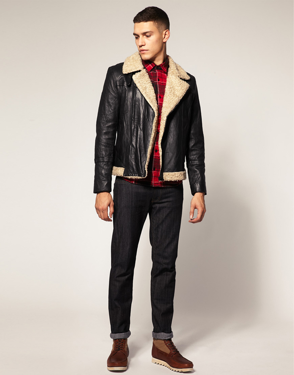 Barneys - Blouson aviateur en cuir chez ASOS