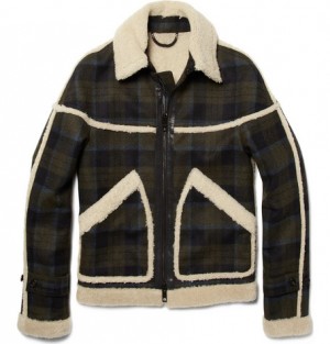 Burberry Prorsum Plaid and Shearling Jacket