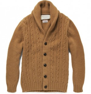 Kitsuné Cable Knit Shawl Collar Cardigan