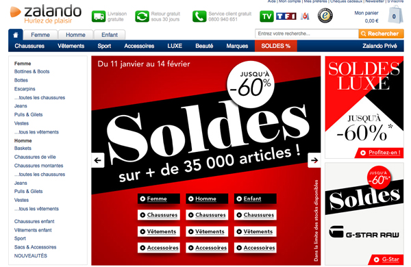 soldes hiver 2012 zalando