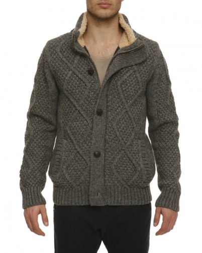 Scotch and Soda - Cardigan Gris torsadé