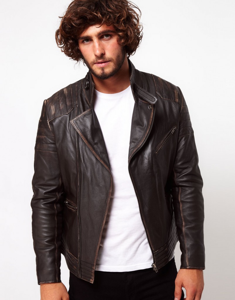 ASOS - Veste motard en cuir