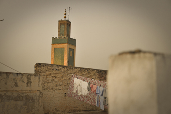 Meknès, Maroc - Début de soirée sur les toits