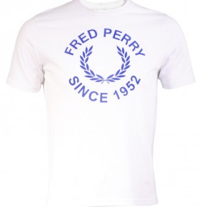 Fred Perry - Tee-Shirt Round Logo blanc