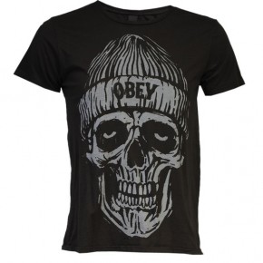 Obey - T-shirt BEANIE SKULL Noir