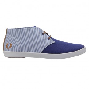 Fred Perry - Chaussures bleues rayées Byron Canvas